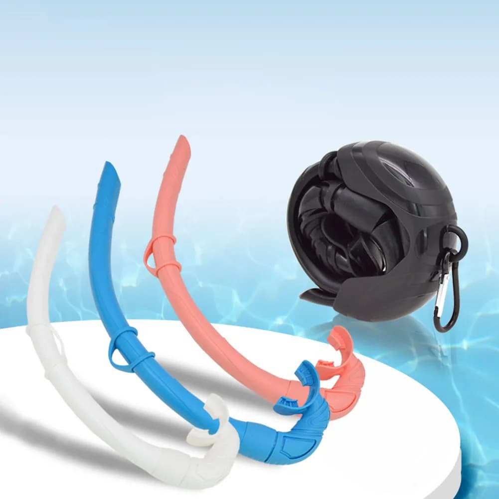 Roll Up Snorkel 37cm Lightweight Portable Made of Soft Silicone with Buckle Tube for Snorkeling Use Roll Up Snorkel