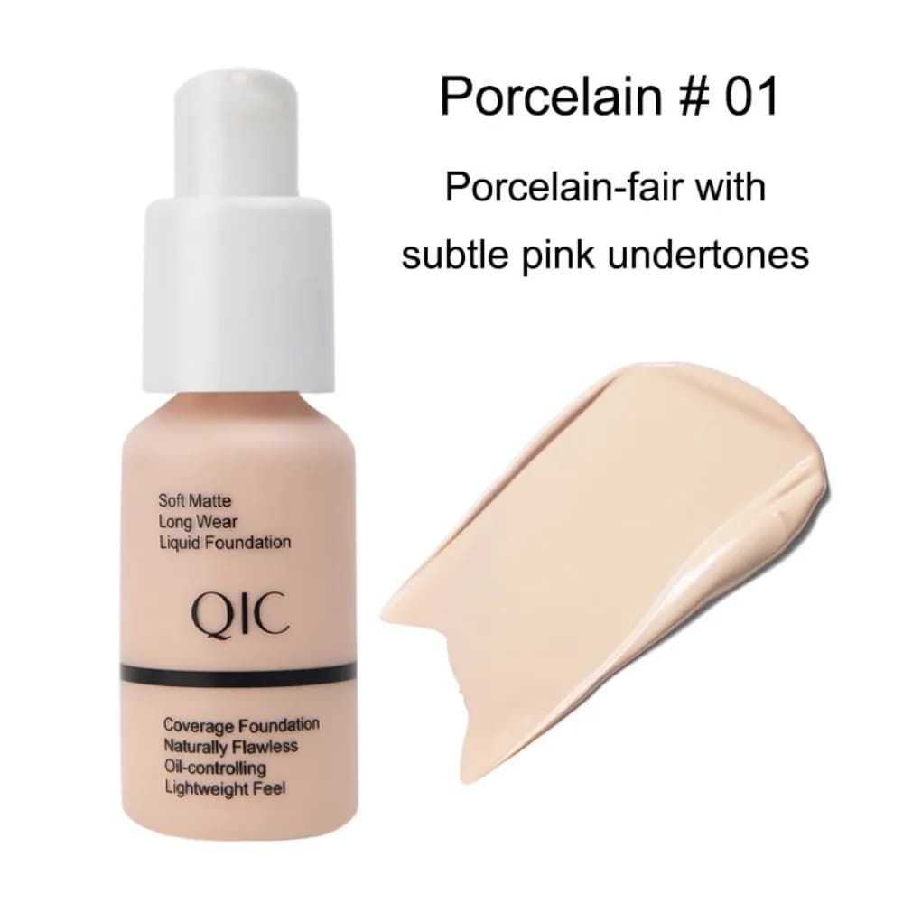 Liquid foundation for invisible pores, waterproof foundation, sweat resistant, non-slip, long-lasting face cream 8 hours, for special occasions