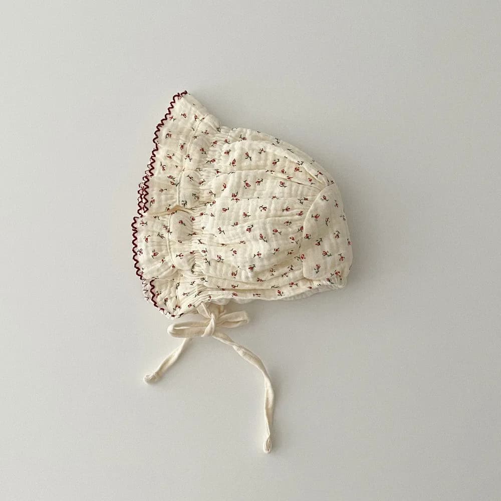 Fashion Pure Cotton Baby Hat Breathable Dot Flower Printed Beanie Hat Thin Palace Hat Photography Prop