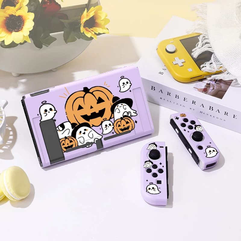 Custodia protettiva Pumpkin Ghost per Switch Oled, Cover morbida in TPU sottile per Console Nintendo Switch, accessori per giochi NS