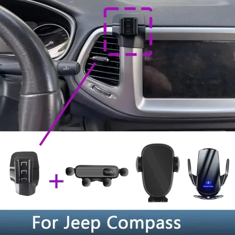 Supporto per telefono per auto per Jeep Compass 2017 2018 2019 2020 Speciale staffa fissa Base di ricarica wireless Accessori interni