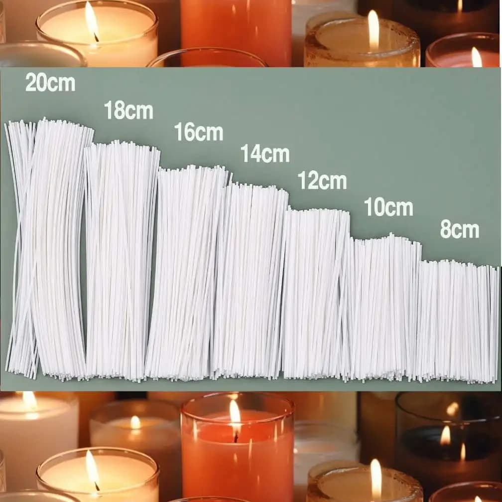 50/100 pezzi stoppini per candele senza fumo 8-20 cm stoppini in cotone pre-cerato con linguette di sostegno in metallo strumenti per la produzione di candele fatte a mano fai da te
