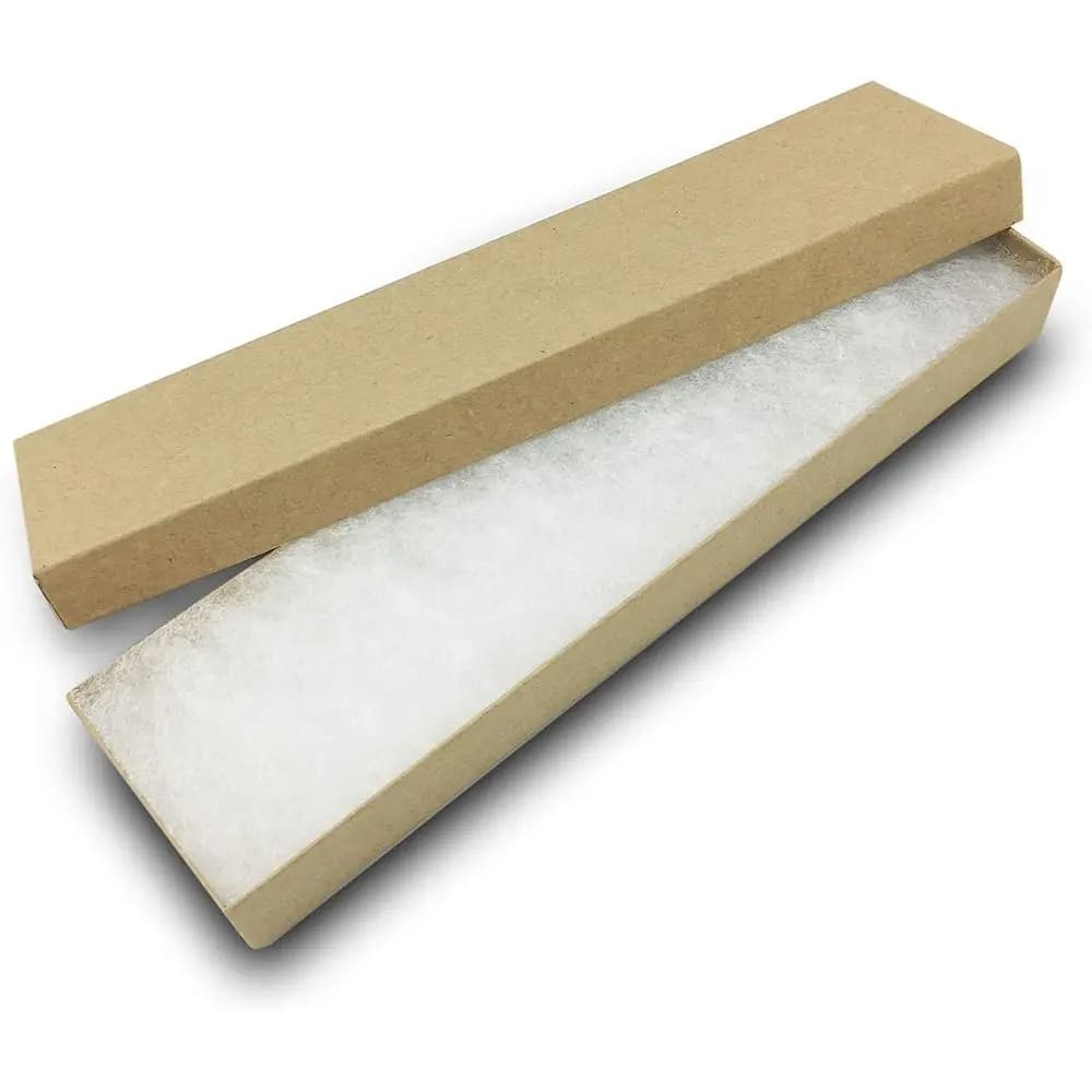Pack of 25 cardboard jewelry boxes with cotton padding, 8,0 x 2.0 x 1.0 - Ideal for shipments and storage