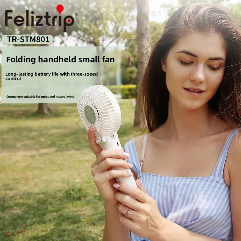 Feliztrip small fan can be held and foldable 2500Mah battery can be used as a power bank