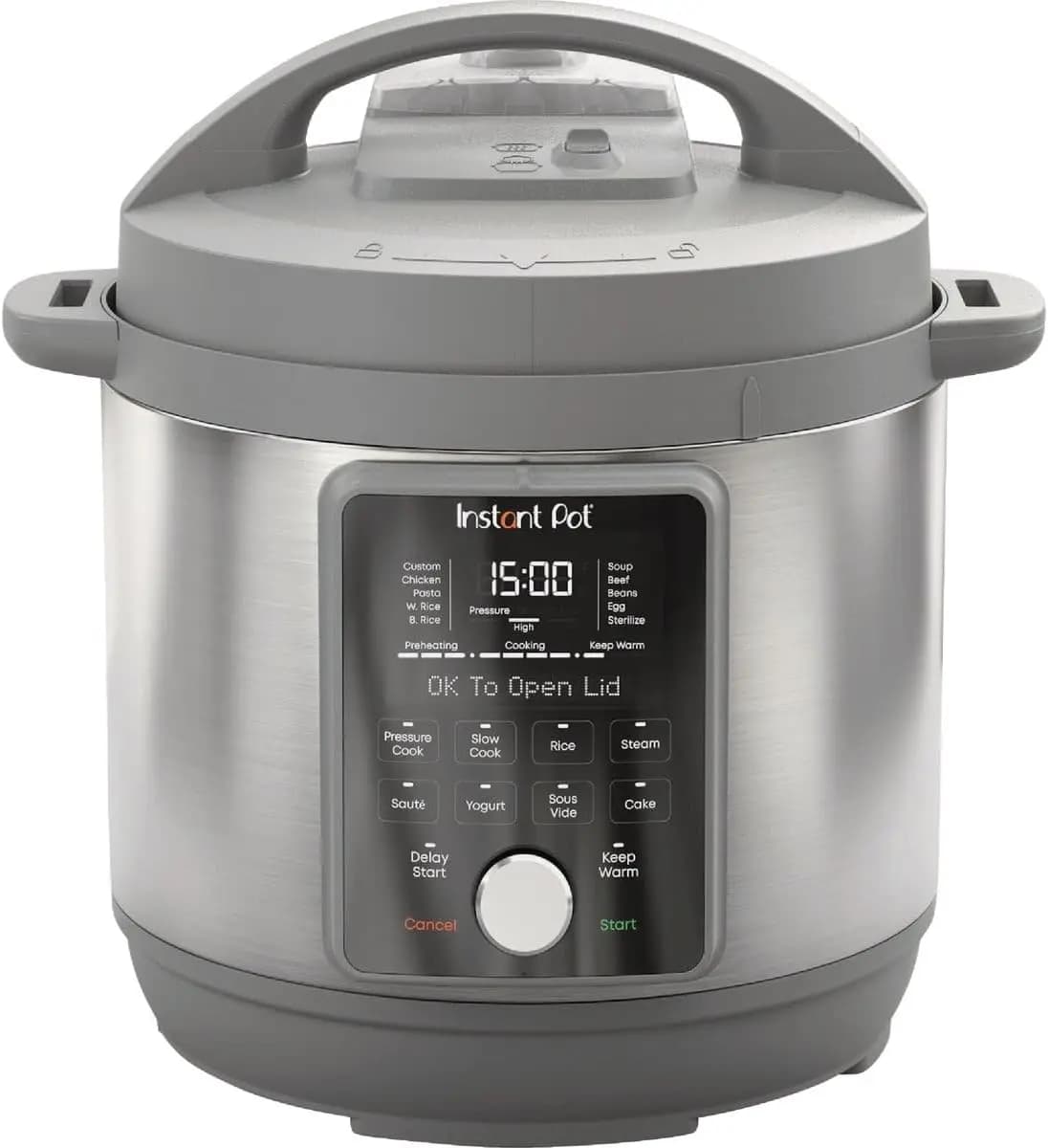 Plus, pentola a pressione elettrica 9 in 1 silenziosa da 8 litri, pentola lenta per riso, cottura a vapore, schiuma, yogurtiera, scaldavivande e sterilizzatore