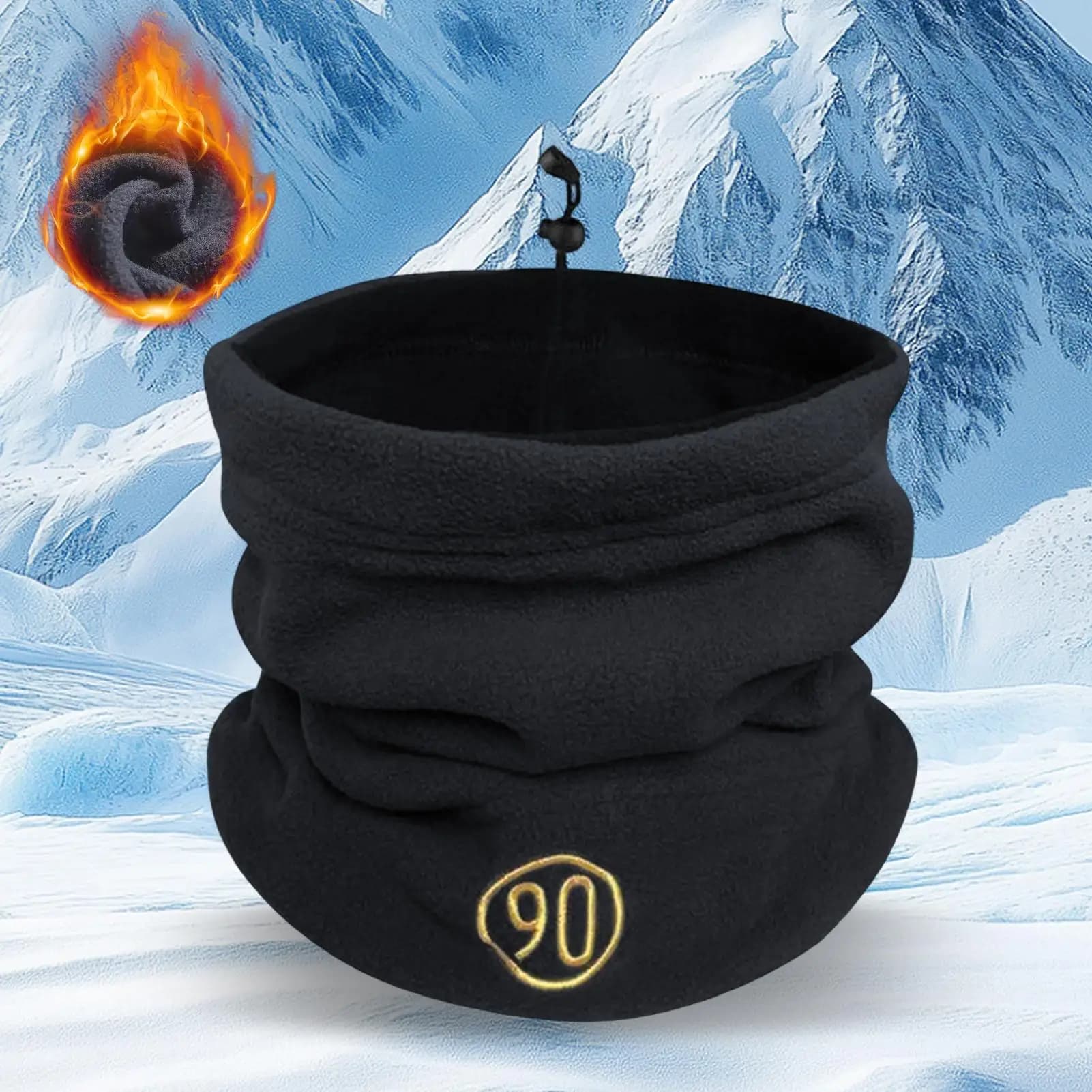 25x25cm Neck Gaiter Women Men Windproof Thermal Fleece Ski Face Scarf Fleece Neck Gaiter for Skiing Hiking Cycling Scarves Thick