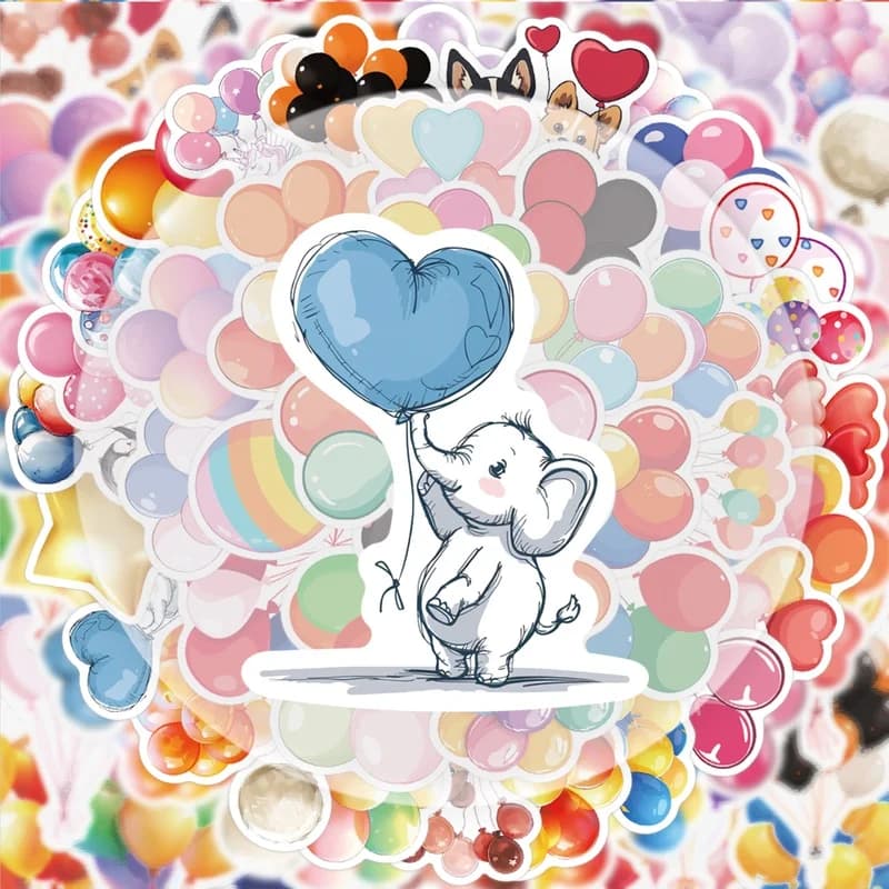 50 adesivi graffiti con palloncini natalizi, adesivi vibranti adatti per decorare bottiglie d'acqua, laptop, telefoni cellulari, valigie, skateboard, chitarre, scatole regalo, decorazioni per feste