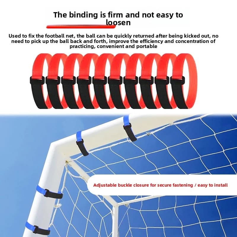 Cinghia autoadesiva per fissaggio rete da calcio, cinghia con fibbia inversa, cinghia in velcro multicolore