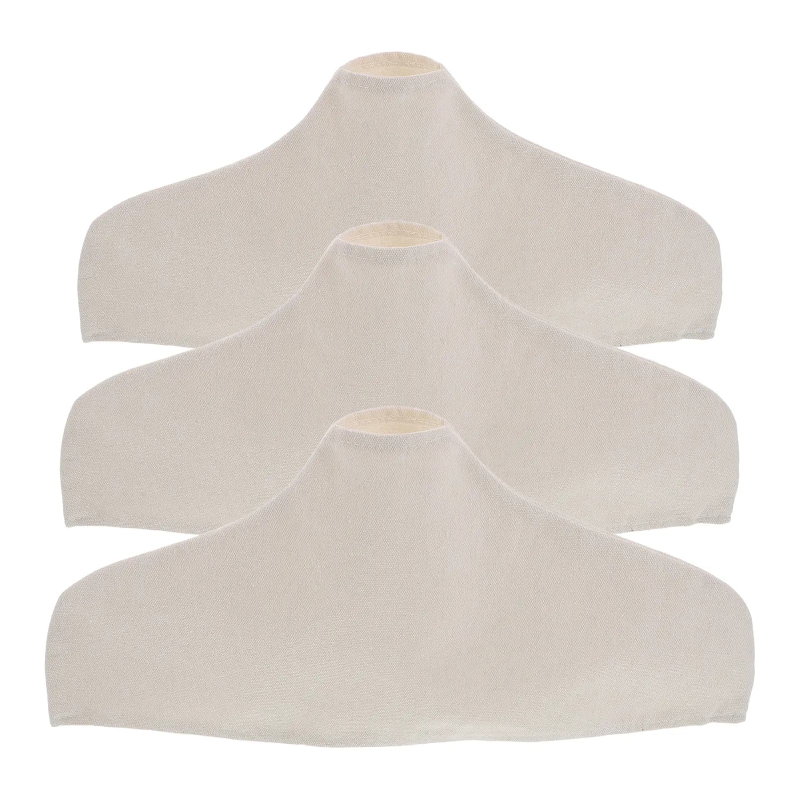 3Pcs Hanger Dust Covers Natural Cotton Linen Non-Slip Shoulder Clothes Protector for Closet Wardrobe Dustproof Cover