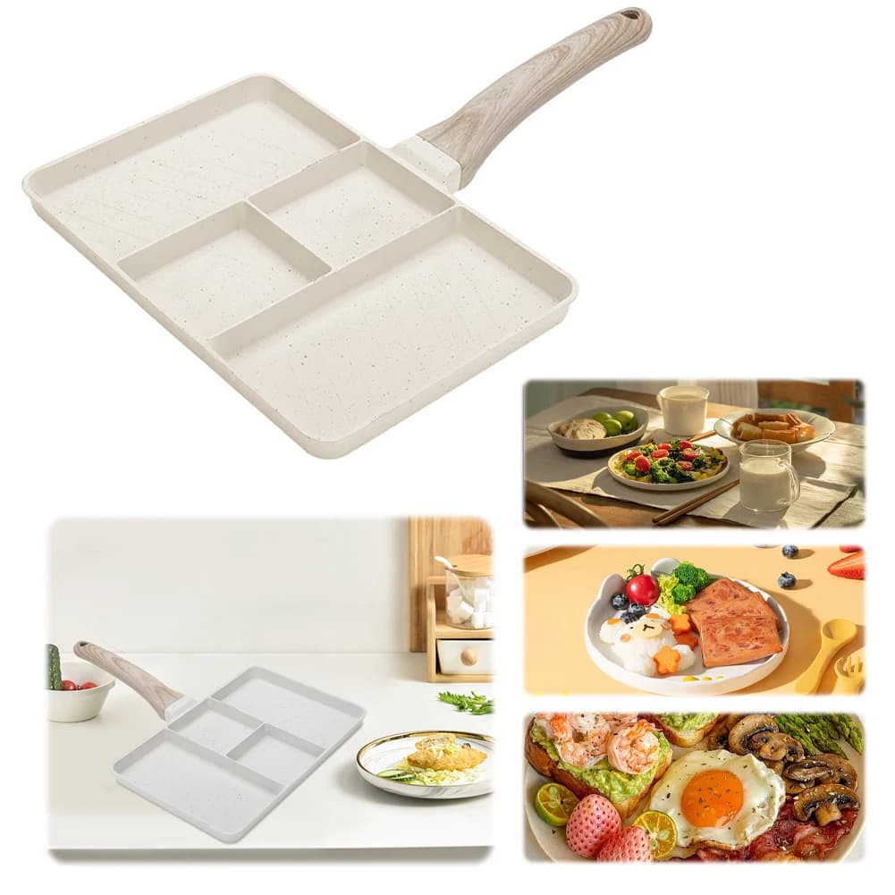 4 Cup Eggs Frying Pan with Handle Nonstick Easy Clean Pancake Pan Compatible with Gas Stove and Induction Cooktop