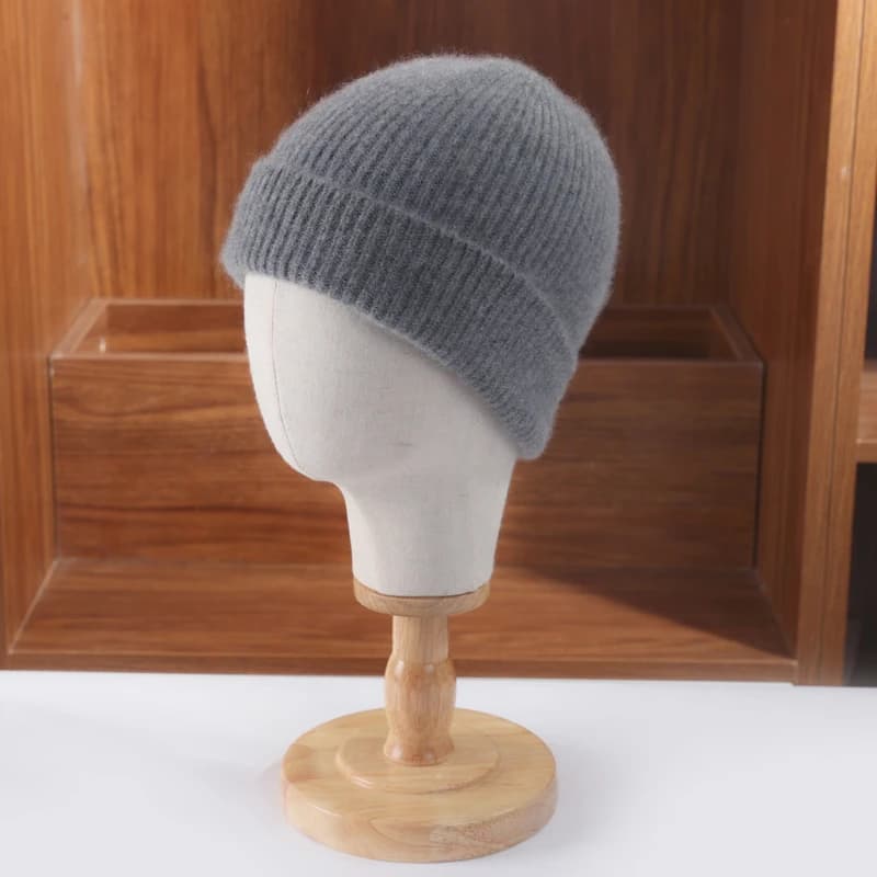 Berretti di lana merino al 100% per donna e uomo inverno caldo morbido solido lavorato a maglia spesso Skullies cap ribaltato monaco pullover berretto da sci cofano