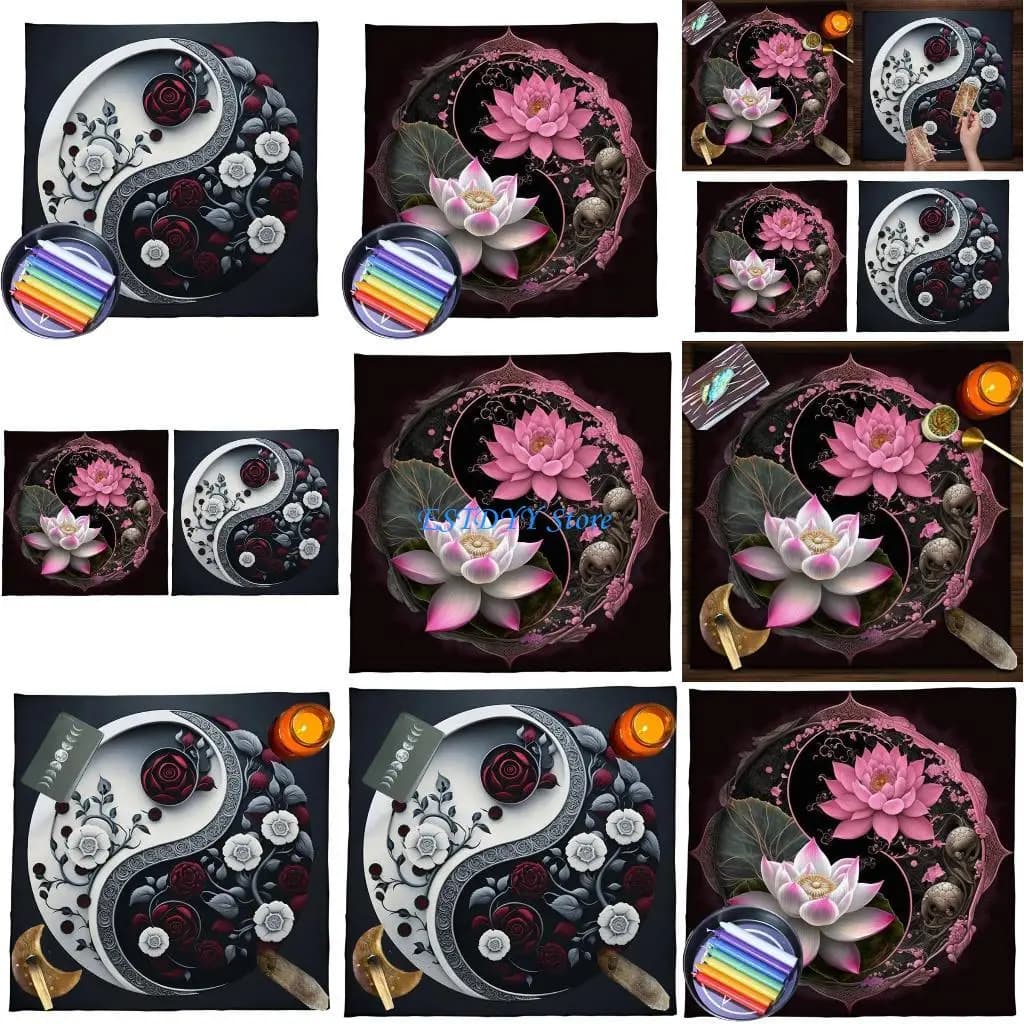 Tarochi g6de Targhette per le divinazioni quadrate arazzo fiore Taichi astrologys tovaglie tavolo da tavolo da stregoneria