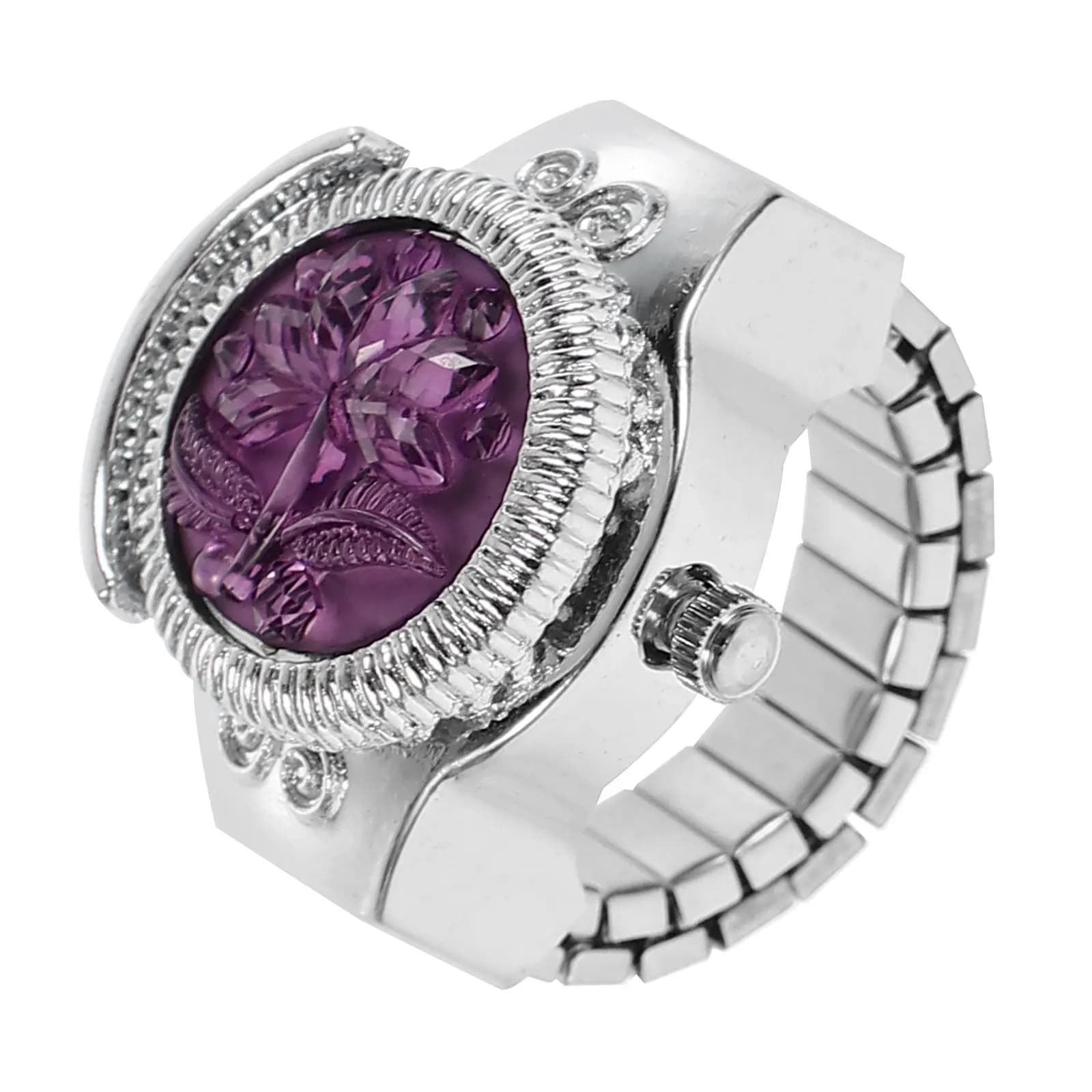 Orologio ad Anello al Quarzo Creativo con Decorazione a Rosa, Gioiello di Moda, Mini Orologio Chic per Donne, Design Unico e Casual