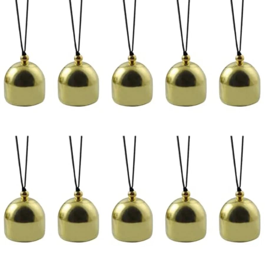 15PCS Metal Lanyard Small Wind Chimes Gold Mini Brass Dreamcatcher Bells for Pet Collars Christmas Door Ornaments Anti Theft Go