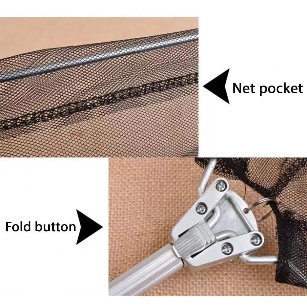 Rete da Pesca con Manico Lungo Pieghevole, Multifunzionale, Leggera, Portatile ed Estensibile