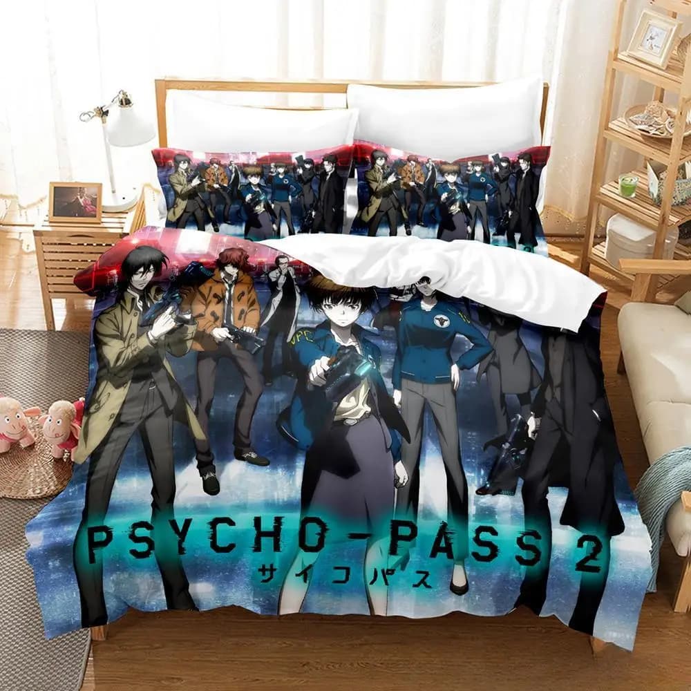 Nuovo Psycho Pass Set biancheria da letto Singolo Twin Completo Queen King Size Set letto per bambini adulti Set copripiumino Anime Parure De Lit Letto