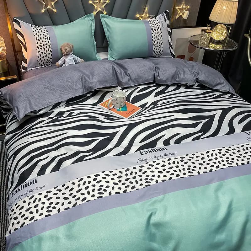 Set biancheria da letto camera da letto etnico tropicale luminoso colorato Queen King doppia trapunta staccabile morbido lenzuolo cuscino set da 4 pezzi