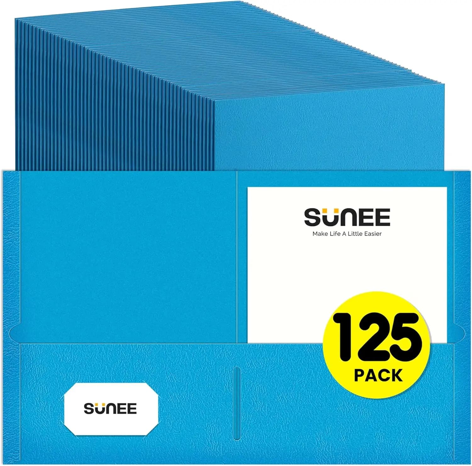 Confezione da 125 cartelle blu con 2 tasche per carta formato lettera, organizer di file durevoli per la casa dell'ufficio scolastico