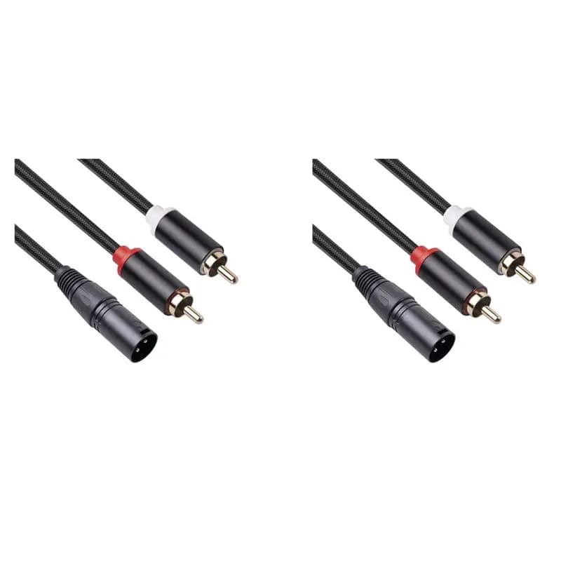 ABKN-2X XLR To Dual RCA Audio Cable A1 XLR Male 3 Pin To Dual RCA Male Plug Stereo Audio Cable 1M