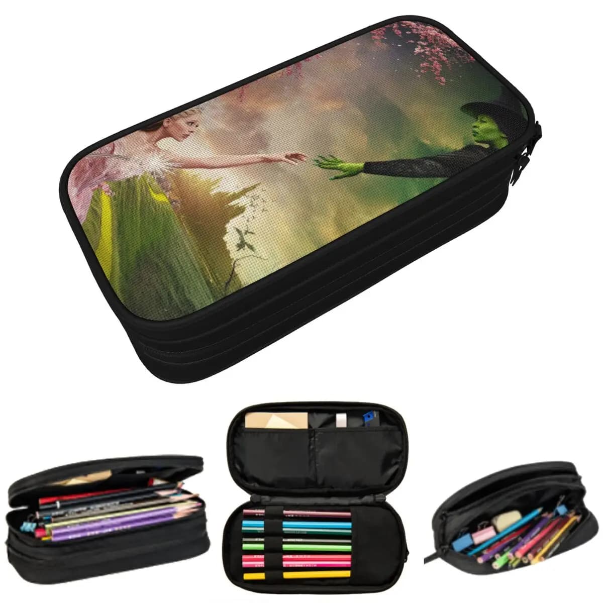 Astuccio per matite Movie Wicked Elphaba e Glinda per studenti, regali, scatola per penne, borsa per matite, articoli di cancelleria, borsa porta penne