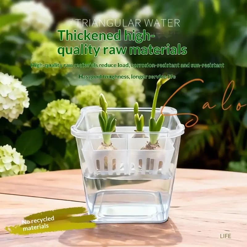Hydroponic Containers with Breathable Support Basket, Tulip Seed Hydroponic Vase, Earthless 4 Holes For Home