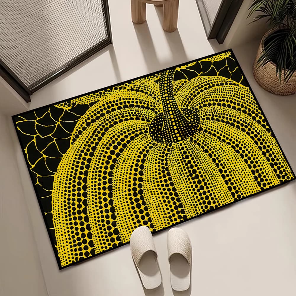 Abstract Pumpkin Polka Dot Art Y-Yayoi K-Kusama small Rug Carpet Home Decor Bedroom Hallway Balcony Entrance Doormat Decoration