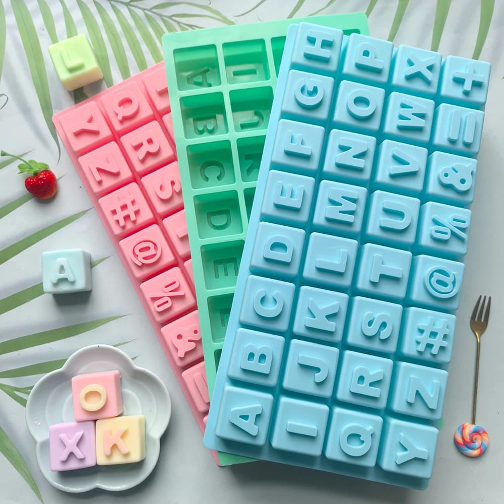 Stampo in silicone per cioccolato con lettera grande per tastiera, caramelle 3D, budino, biscotti, griglia per ghiaccio, vassoio per decorare torte, utensili da forno
