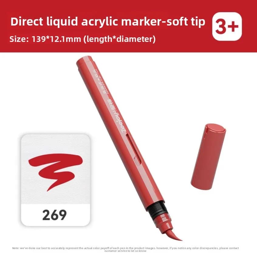 Zeejoy 1 PC 84 Colors Soft Brush Paint Direct Liquid Acrylic Marker Handheld for Manga Office School Stationery Supplies