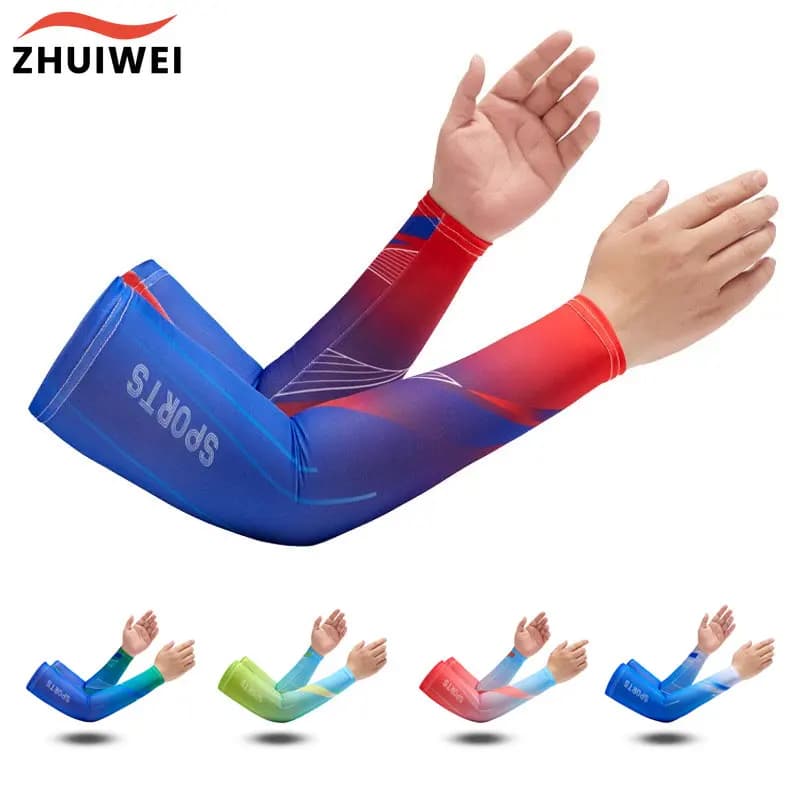 1 paio di maniche da braccio per protezione solare, maniche a compressione per braccio uomo donna per ciclismo sport corsa basket