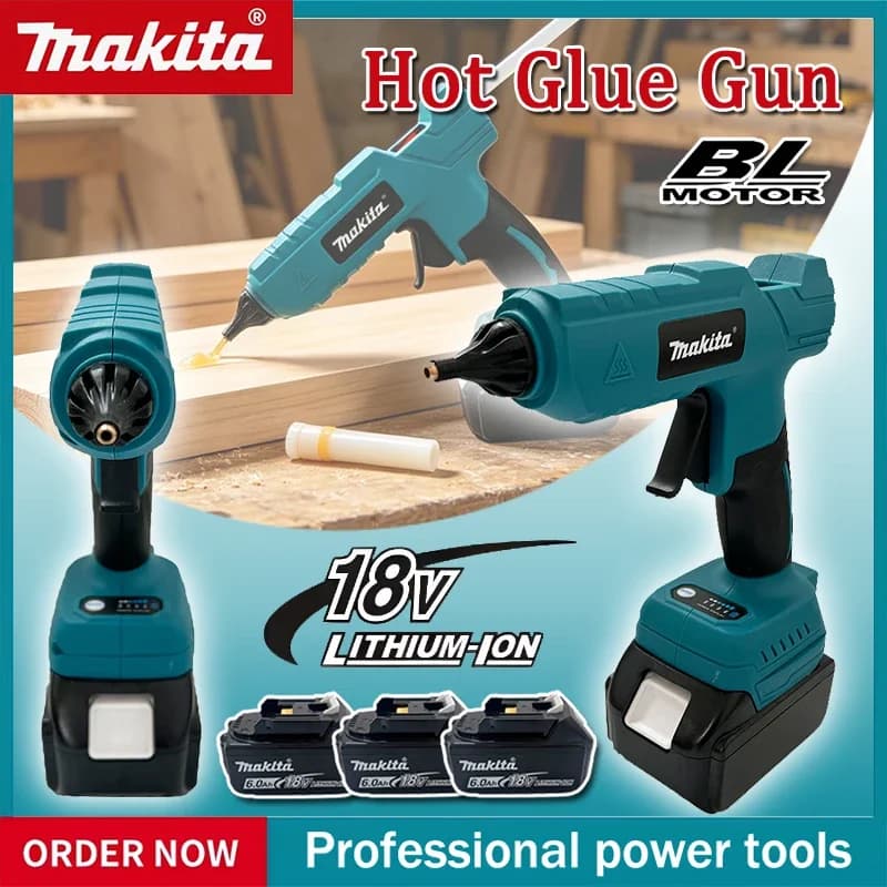 Makita Cordless Electric Handheld Hot Glue Gun Repair DIY Tool Hot Melt Welding Hot Air Gun Anti-scald Nozzle for 18V Battery