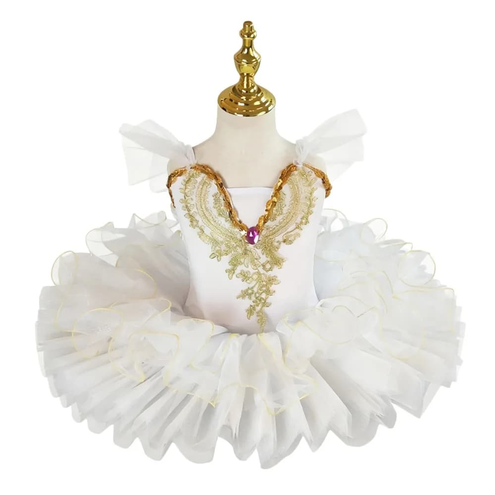 Fashion Sequin Ballet Dress Modern Puffy Performance Clothes Rhinestone Party Dress Ballet Tutu Children