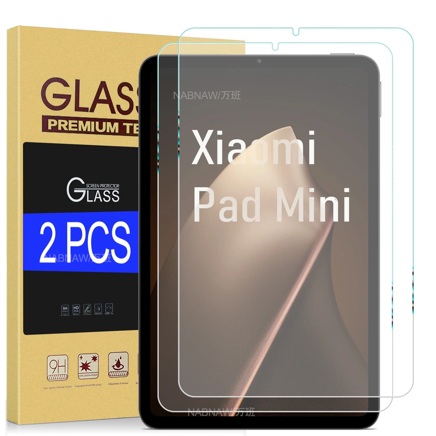 Proteggi schermo in vetro temperato HD da 2 pezzi per Xiaomi Pad Mini Pellicola rigida antigraffio da 8,8 pollici Rivestimento ad olio Copertura senza bolle