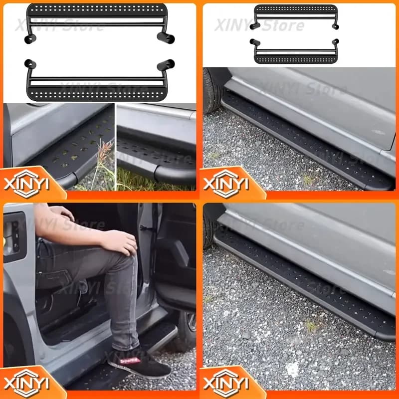 for Lantsun JMN149 Car Side Step Bar Foot Pedal Iron Running Board for Jimny JB74 2019-2026 3Door