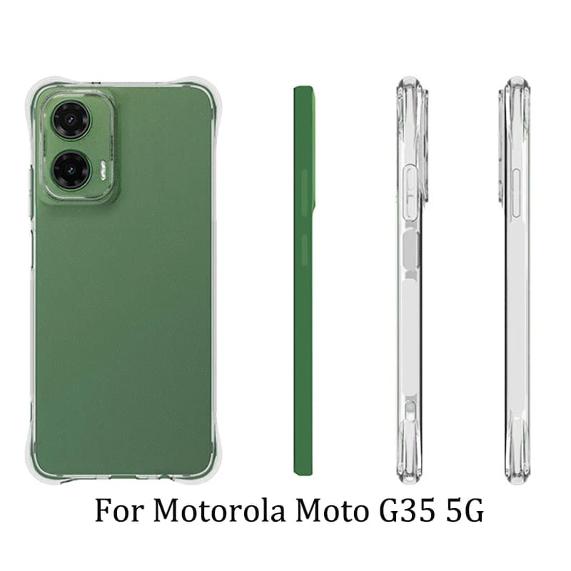 Per Motorola Moto G35 XT2433 Custodia Trasparente Airbag Silicone TPU Paraurti Antiurto Cover Posteriore Custodia Morbida per Moto G35 MotoG35 XT2433