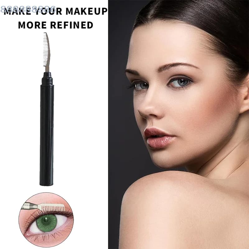 [B]Black Eyelash Clip Comb With Cover Eyelash Separator Eye Lifting Curl Metal Brush Mini Eyebrow Comb Beauty Makeup Tool