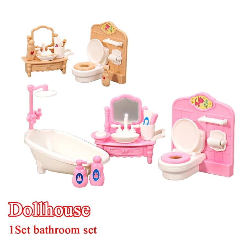 1Set 1:12 Casa delle bambole in miniatura Vasca da bagno Lavandino per WC Set da bagno Mobili Modello per la casa Decorazione Giocattolo Accessori per casa delle bambole