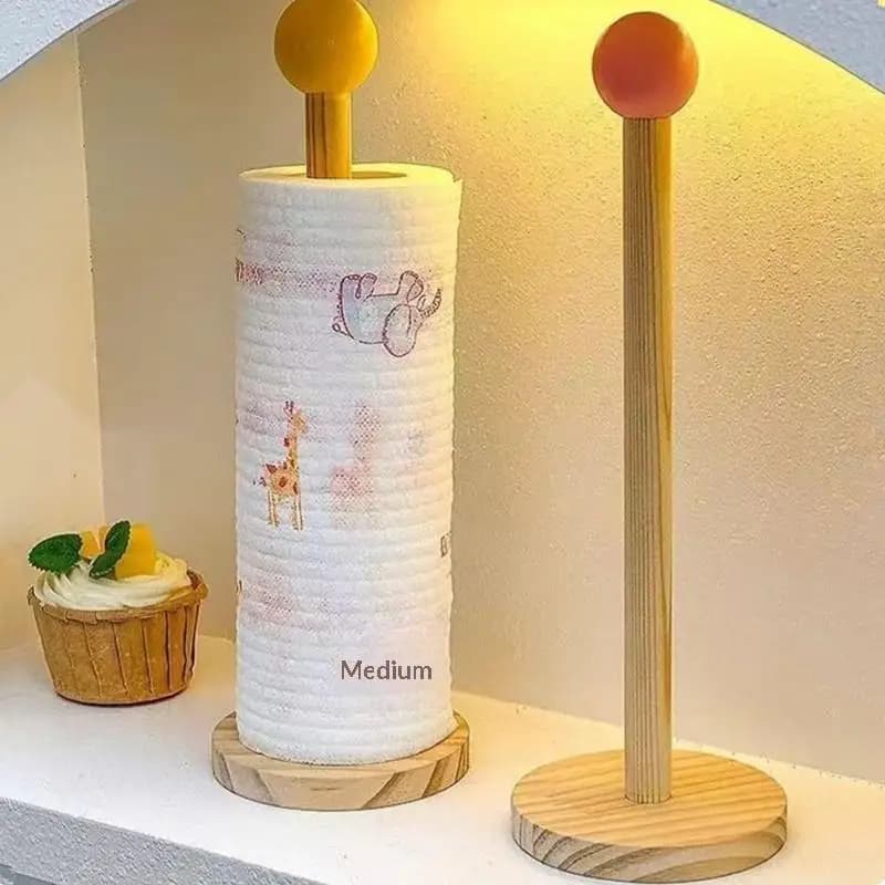 Wood Toilet Paper Holder No Drill Kitchen Tissue Hanger Anti Slip Vertical Tissue Holder Tissue Rack Bathroom Accessories