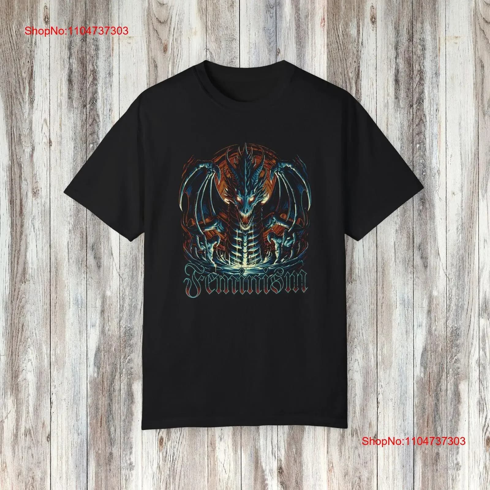Femminismo Dragon Fantasy camicia Feminista T art Donna Empowermen vintage Lavato homme Confortevole Moda morbida Elegante Leggermente