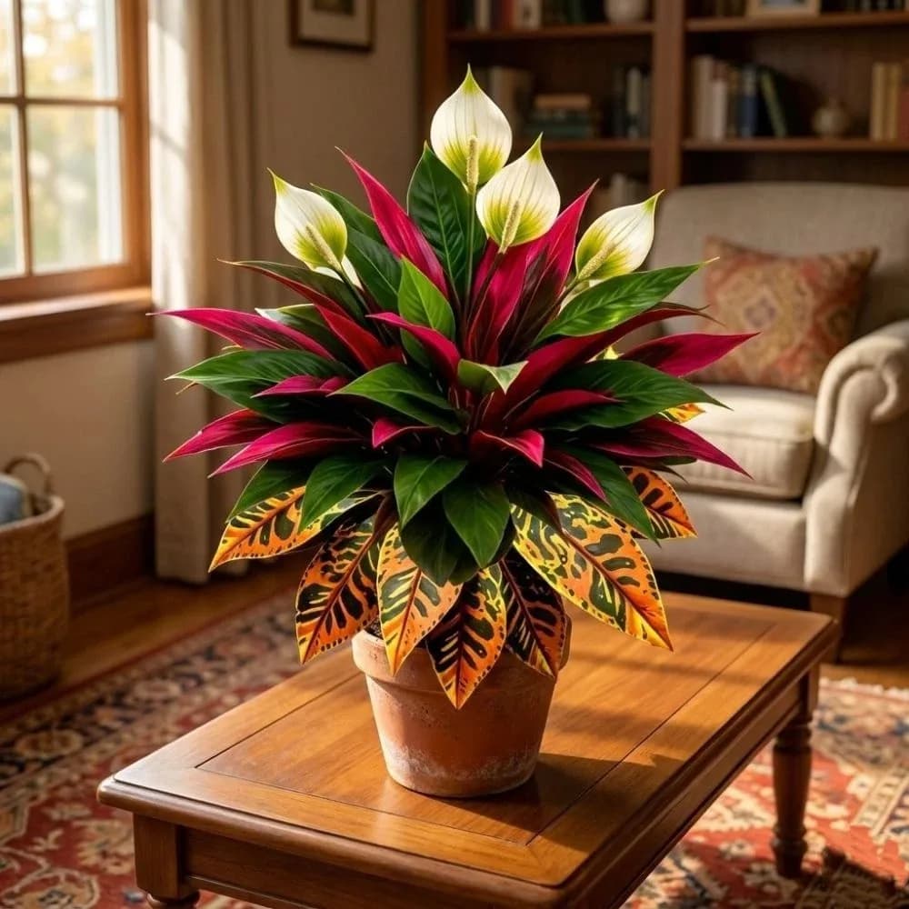 UV Resistant Fall Artificial Dragon Blood Tree Fade-Resistant Lifelike Fake Foliage Plant Lush Leaves Real Touch Faux Greenery