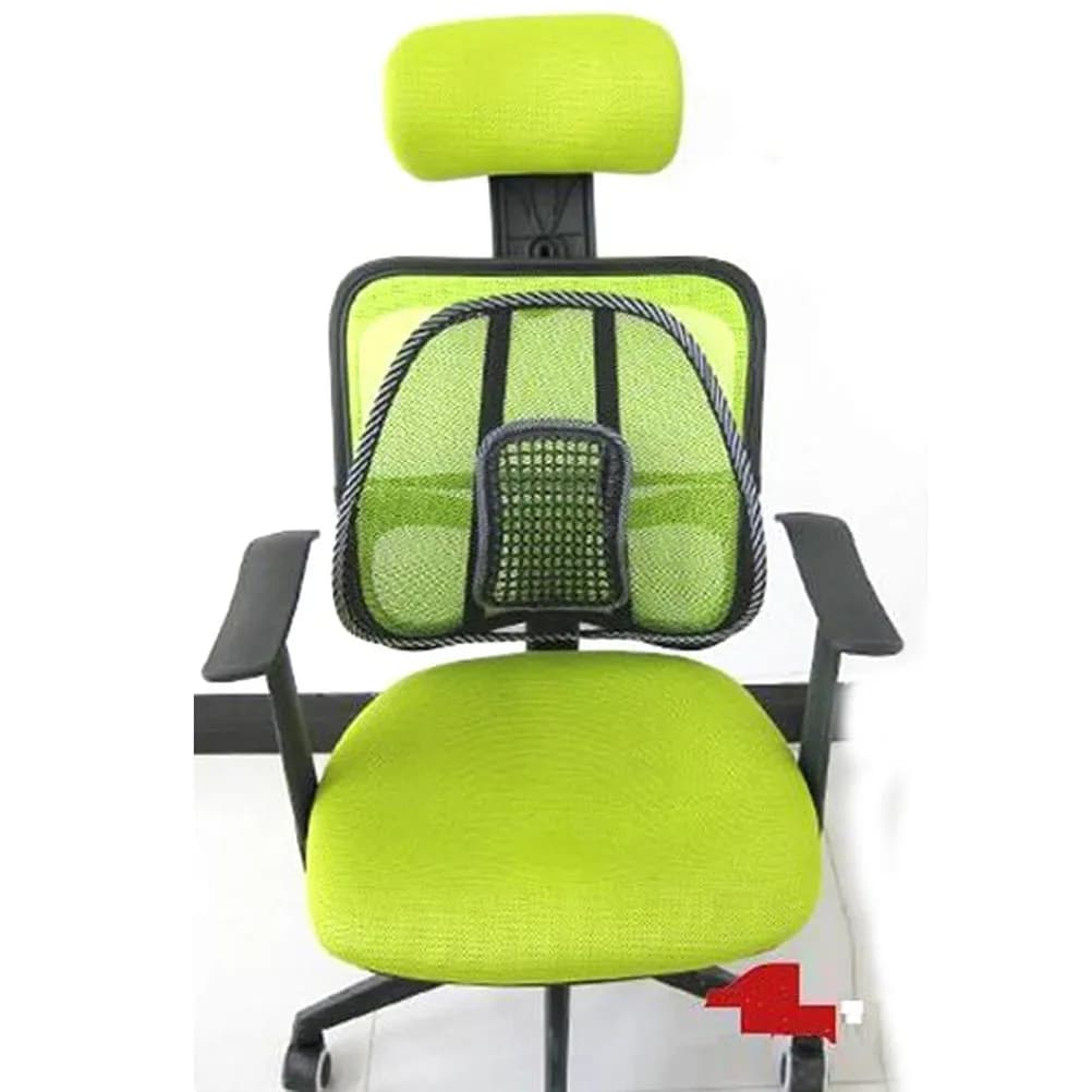 Cuscino di Supporto per Sedile Auto, Nero, in Rete, con Massaggio Lombare, per Ufficio, Guida e Comfort