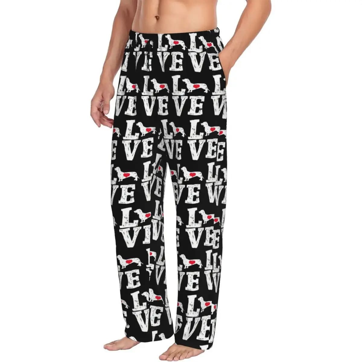 Pantaloni da pigiama da uomo personalizzati Pablo Picasso Wild Wiener Dog Bassotto Pantaloni da notte per dormire con tasche