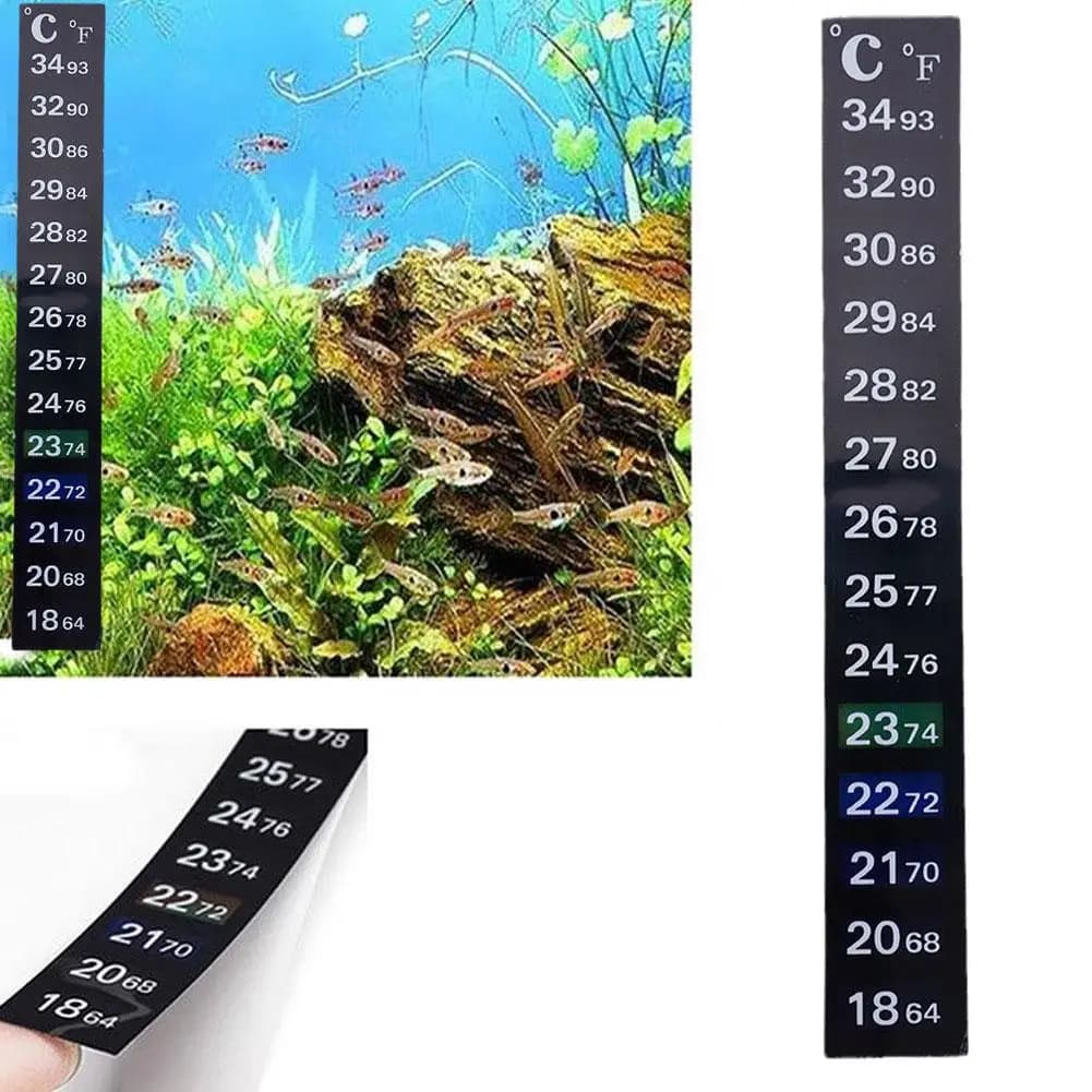 20 Pezzi Termometro Digitale Adesivo per Acquario Domestico, Striscia Termometrica a Doppia Scala C/F, Strumento Adesivo per Misurazione Temperatura con Indicatore di Colore