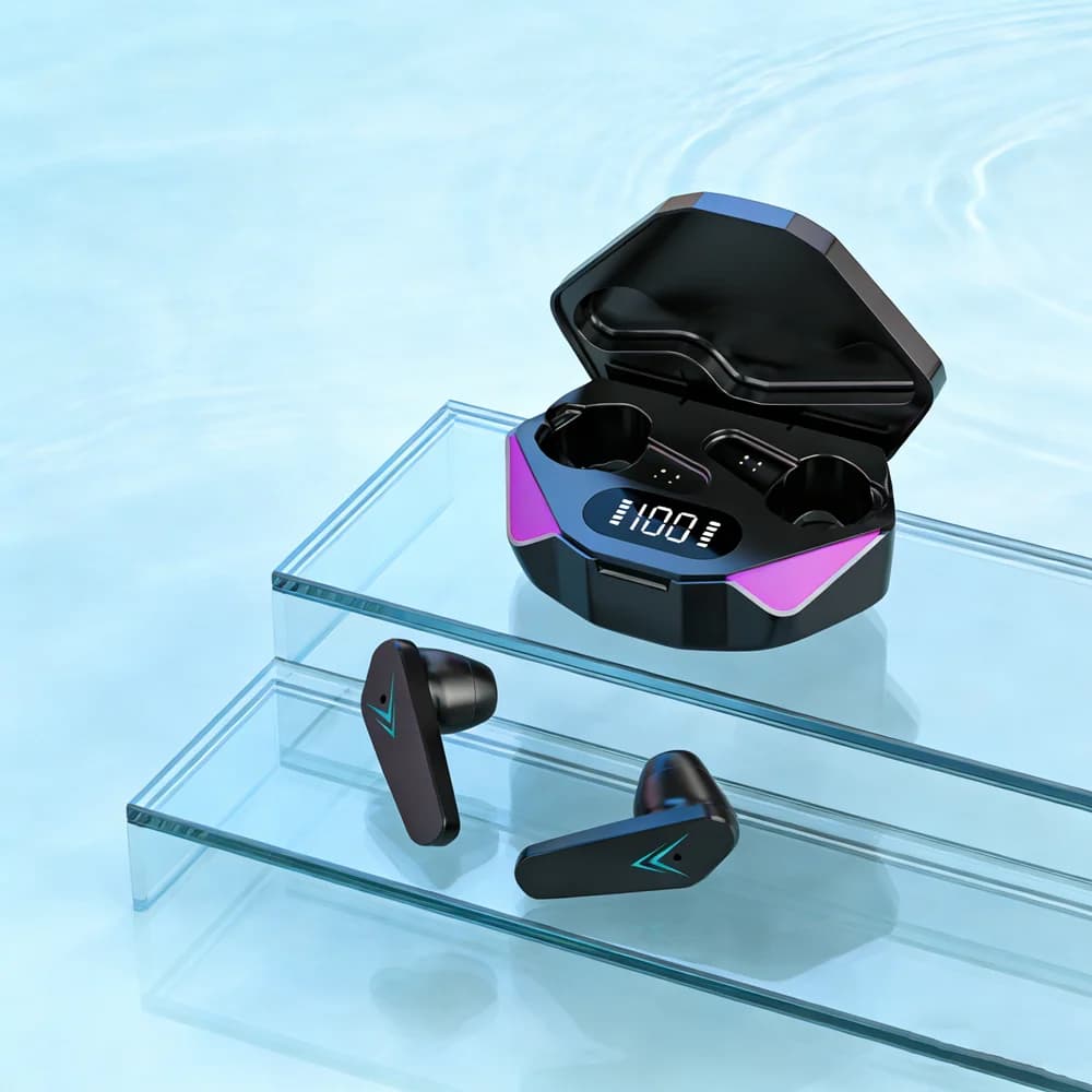 Auricolari da Gaming TWS Wireless Bluetooth con Microfono, Audio Bass, Posizionamento del Suono, Musica Stereo 9D