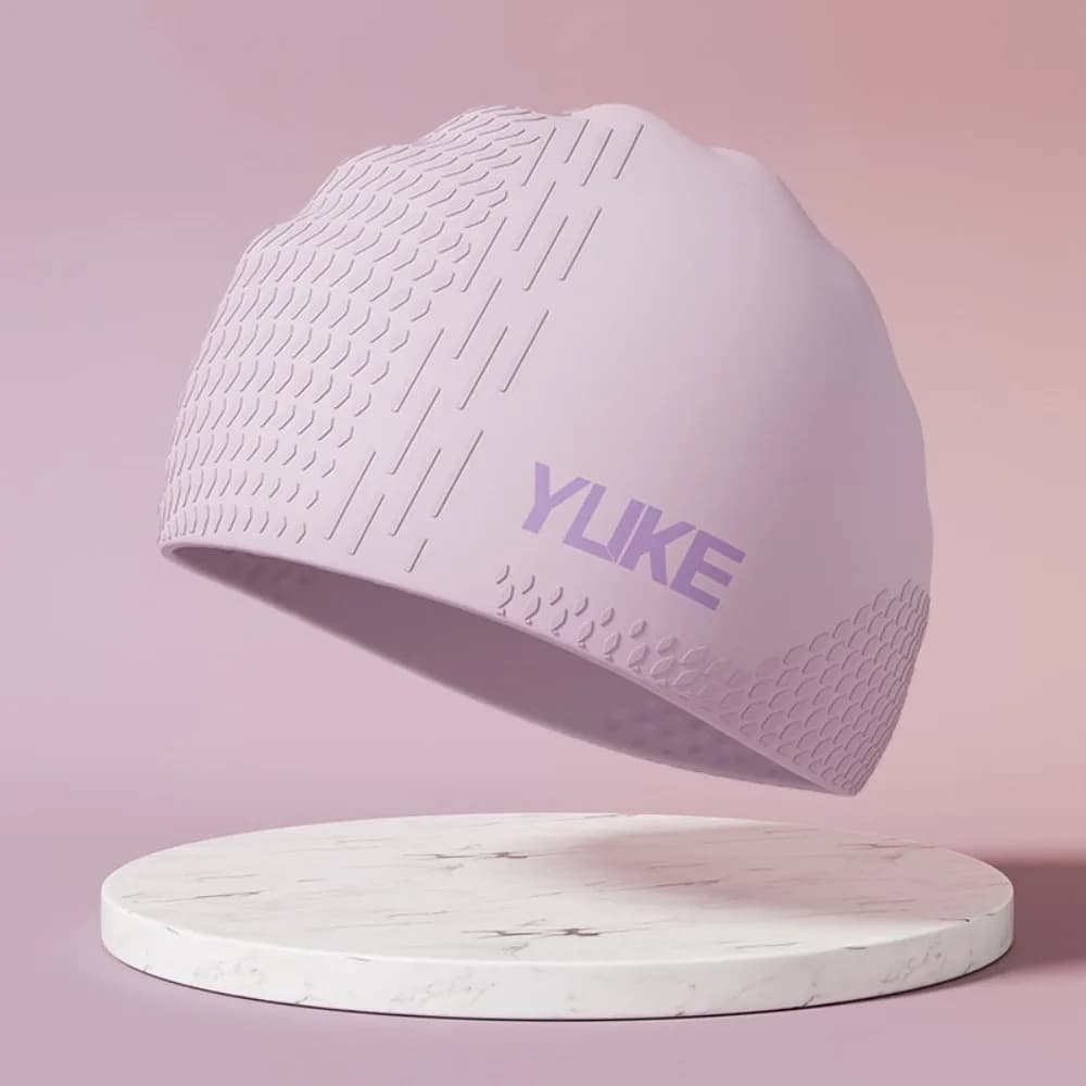 Solid Color Swimming Hat Lightweight Breathable Silicone Swimming Cap Elastic Long Hair Printed Swimming Cap Water Sports