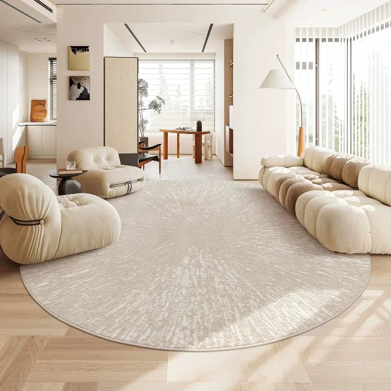 Minimalist Carpets for Living Room Light Luxury Bedroom Decor Carpet Wabi-sabi Round Art Rug Fluffy Soft Home Thicken Floor Mat
