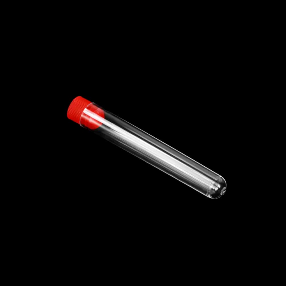 10 Pezzi Bottiglie Contenitore Trasparenti in Plastica 8.5x1.3cm, Organizzatore per Aghi con Coperchio Rosso per Perline, Componenti di Gioielleria, Forniture Fai da Te e Artigianato