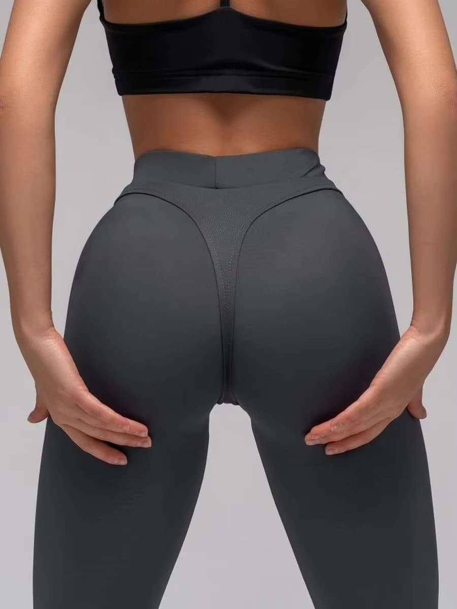 Leggings da yoga neri sexy a vita alta con scrunch, allenamento spesso, sollevamento del sedere, collant taglie forti, pantaloni da yoga per le donne