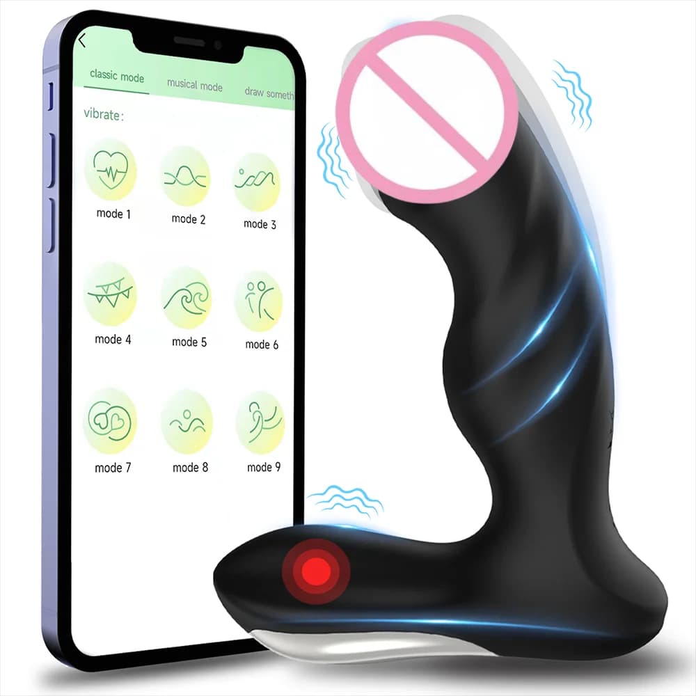 APP Controlled Powerful Rechargeable Dual Vibrating Anal Prostate Massager Butt Plug Stimulator Sex Toy for Men Couples