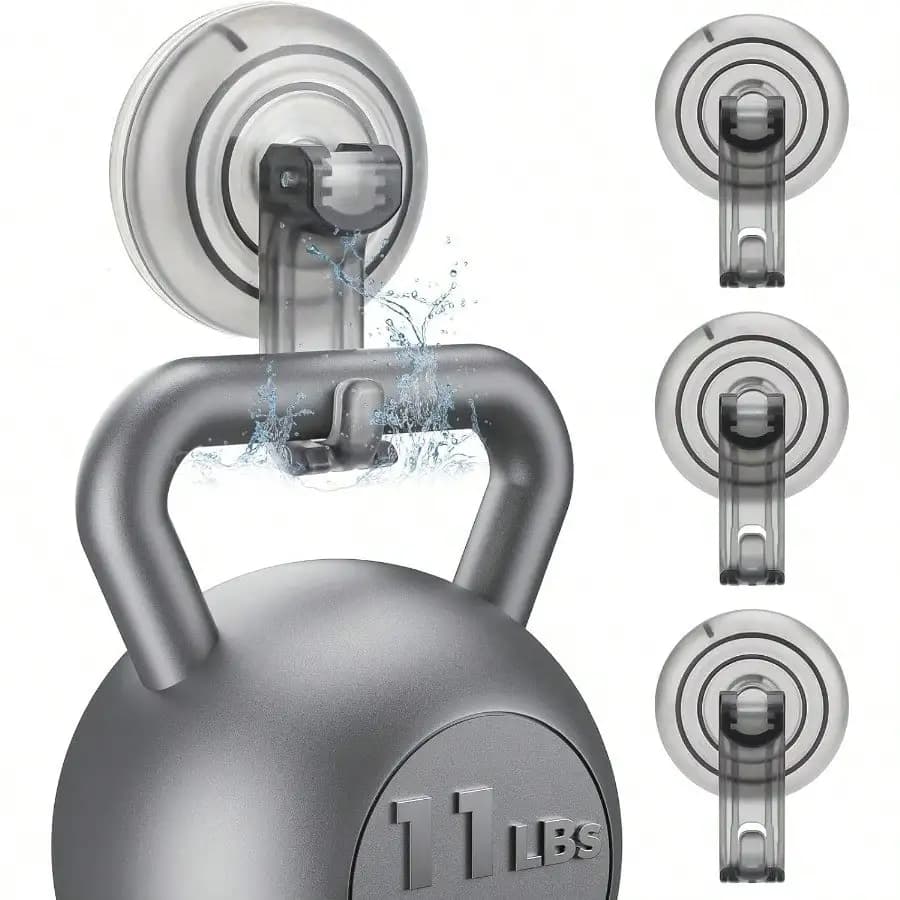 Heavy Duty Nano Gel Suction Cup Hooks, Waterproof Removable Shower Hooks Holds Up to 11lbs for Bathroom Glass Window Kitchen Smooth Surfaces
