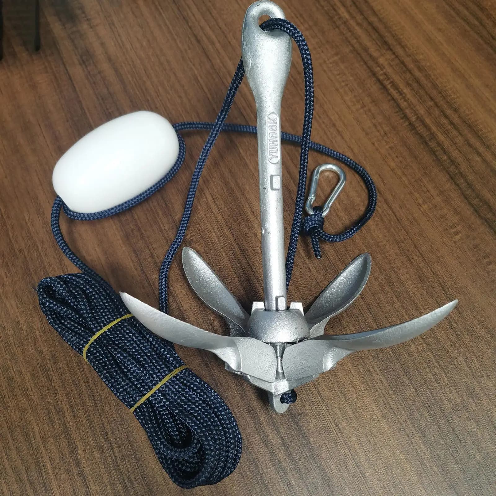 3.5lb Boat Anchor Folding Grapnel Anchor Kit Rust Resistant Galvanized 40ft Marine Grade Rope